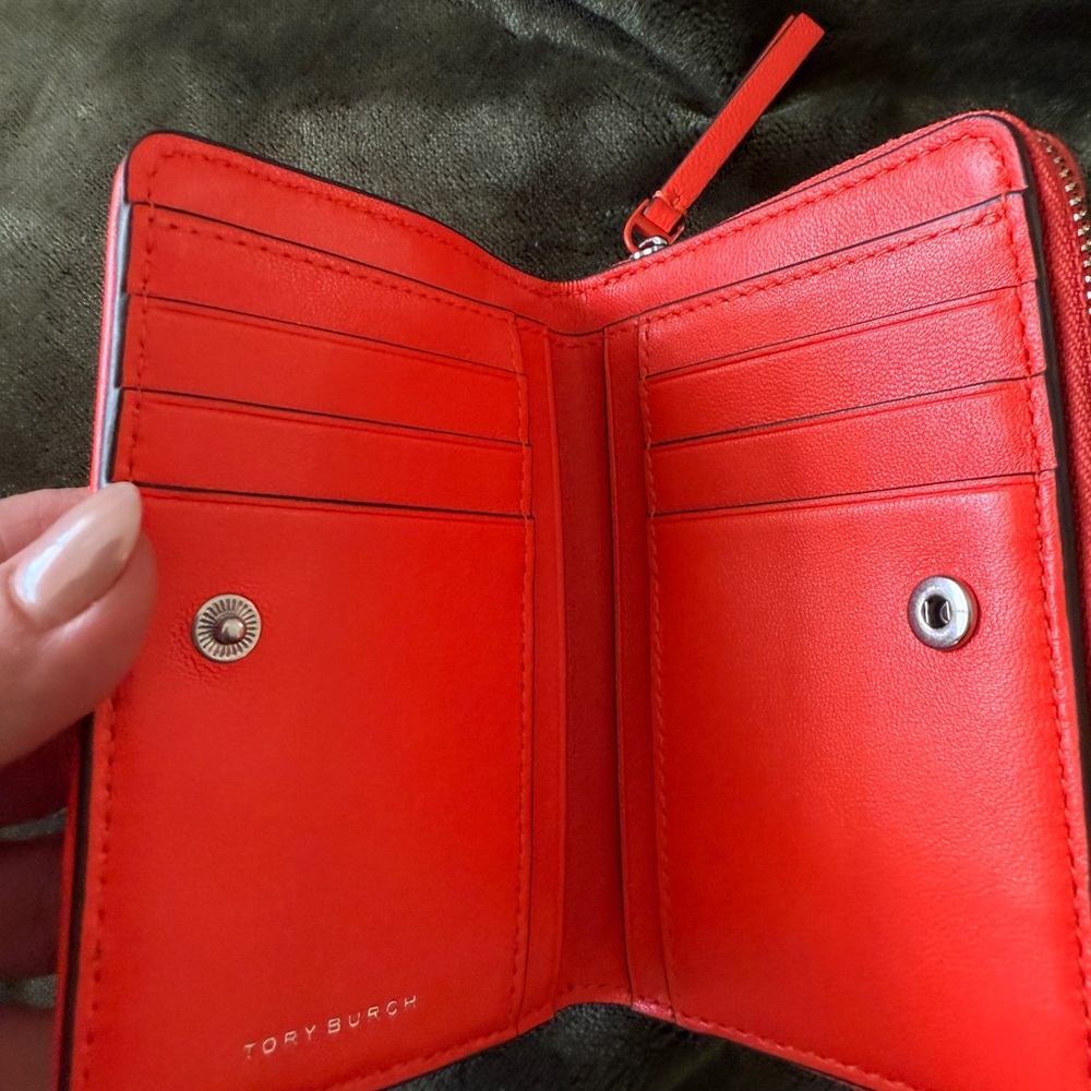 Tory Burch Vibrant Red Leather Wallet